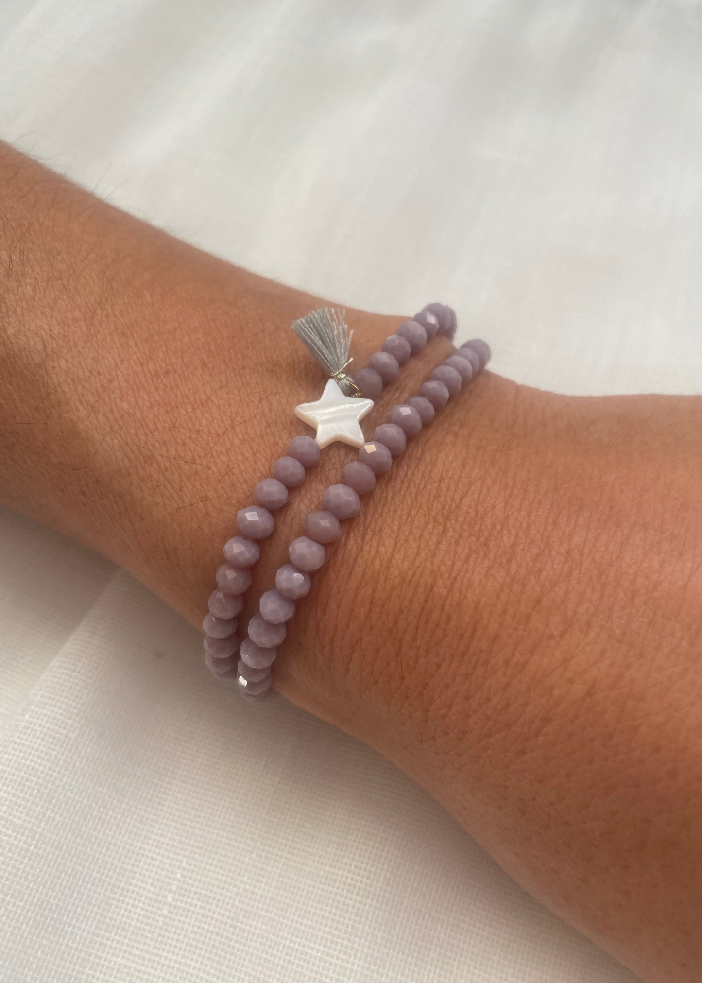Pulsera doble estrella nácar