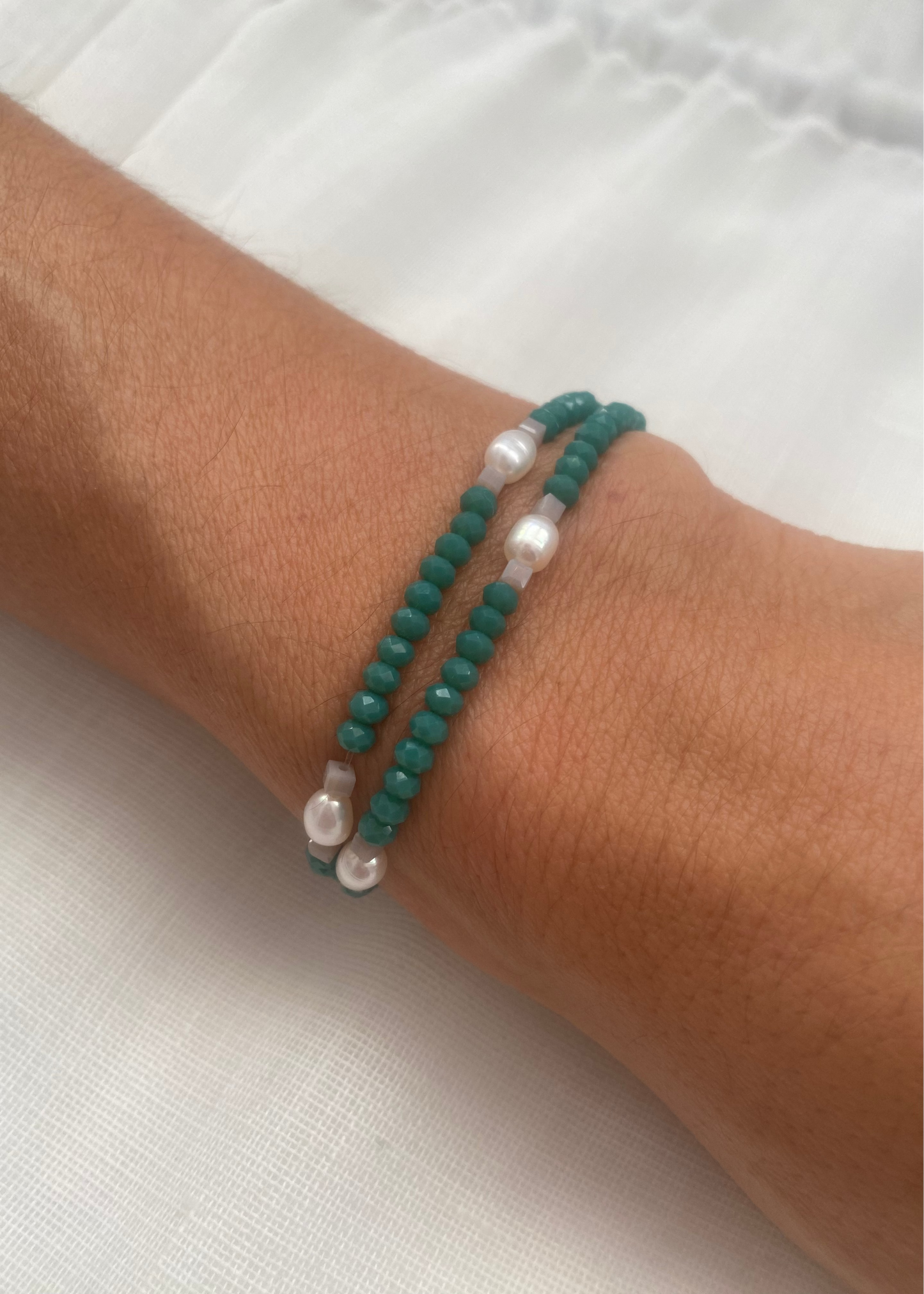 Pulsera doble perlas